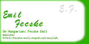 emil fecske business card